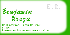 benjamin urszu business card